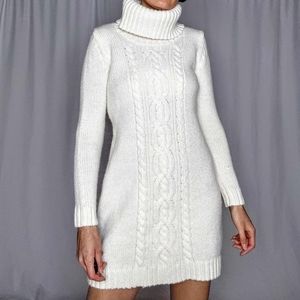 Eddie Bauer Tunic length cable knit sweater dress, size S